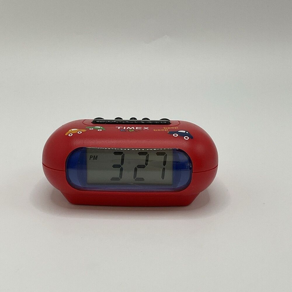 Timex Kids Red Digital Alarm Clock TK020R Snooze Night Light Tested Working